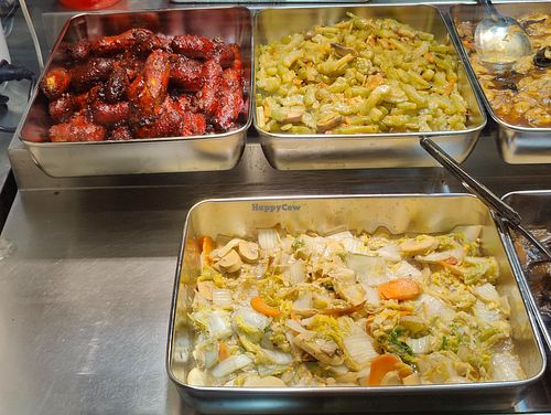 mock char siew , bittergourd, cabbage and mushroom   at Xin En Vegetarian Food - 欣恩素食缘 in West Singapore