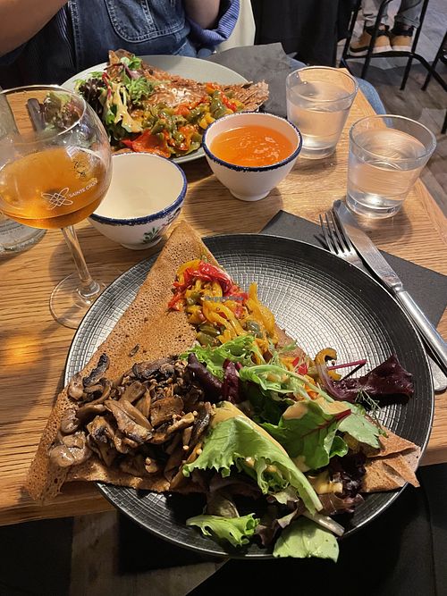 The vegan savory galette   at Crêperie Sainte Croix in Nantes
