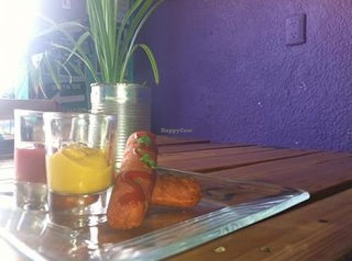 Vegan saussages at La Hoja Verde in Tulum