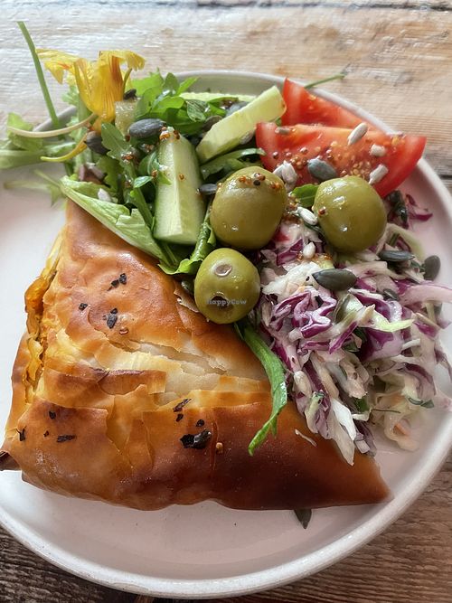 Vegan sandwich with fresh salad   at The Secret Garden Cafe in Cardiff
