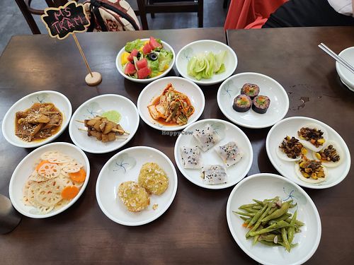 Dinner set menu with refillable banchan at OBOK Veggie - Nhà hàng chay Hàn Quốc  in Hanoi