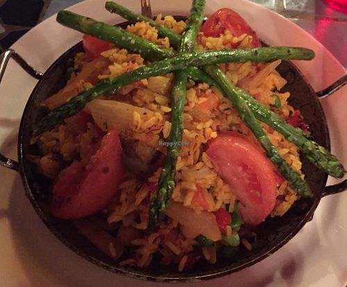 Vegan Paella at BARcelona Tapas in Indianapolis