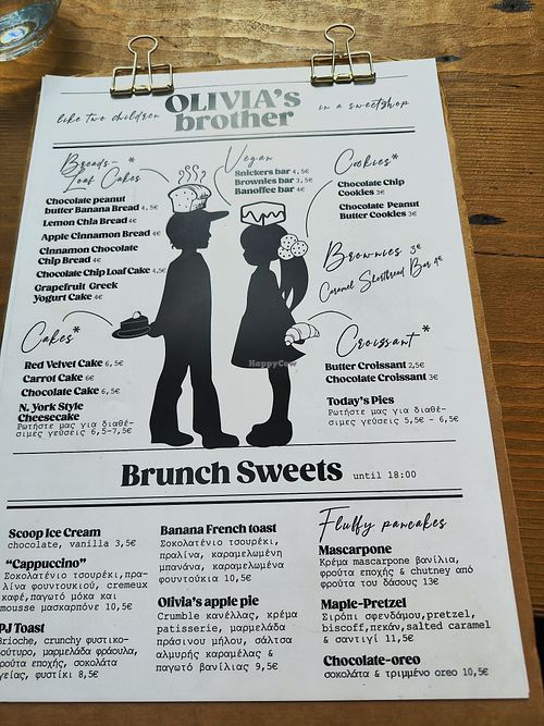 Menu at Olivia's Brother  in Athens