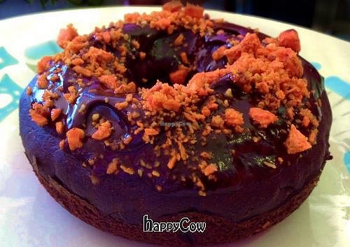 Freshly baked Chick-O-Stick chocolate donut with a subtle dash of chili. Delicious! at Bragg's Factory Diner in Phoenix