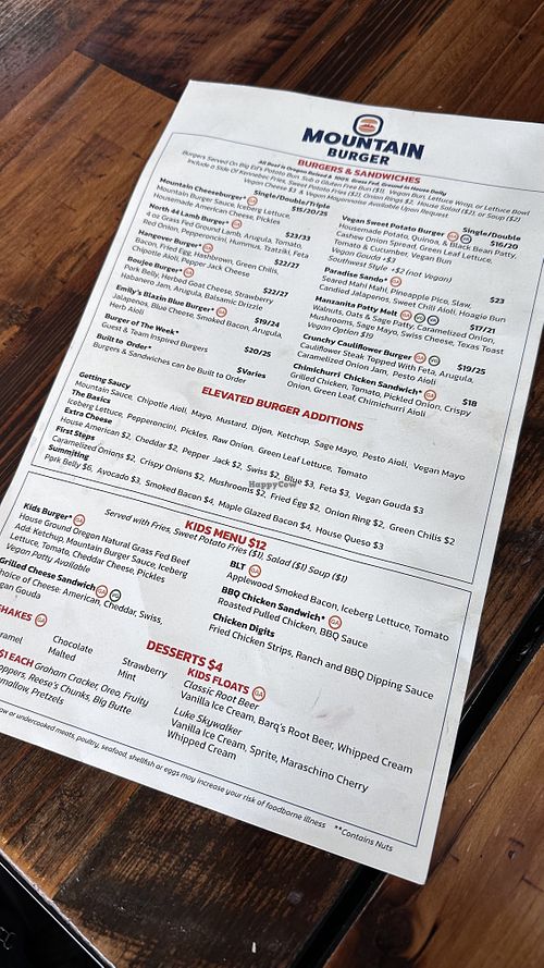 VA for Vegan   at Mountain Burger  in Bend