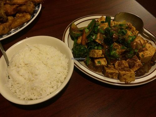 Veggies and tofu (vegan) at House of Tibet in Salt Lake City