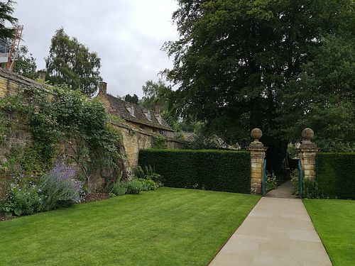 Part of the garden from Manor House entrance. at National Trust - Snowshill Manor and Garden in Broadway