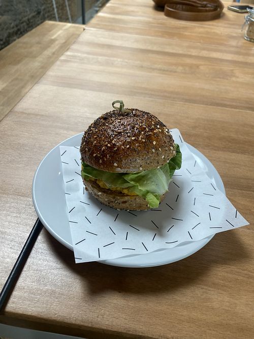 Coronation chickpea roll  at The Refectory in Norwich