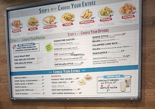 No vegan options on menu at Cafe Rio in Draper