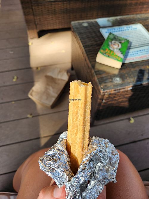 churro! this one was vegan, but make sure you ask because they aren't all vegan at El Taco Loco in Manitou Springs