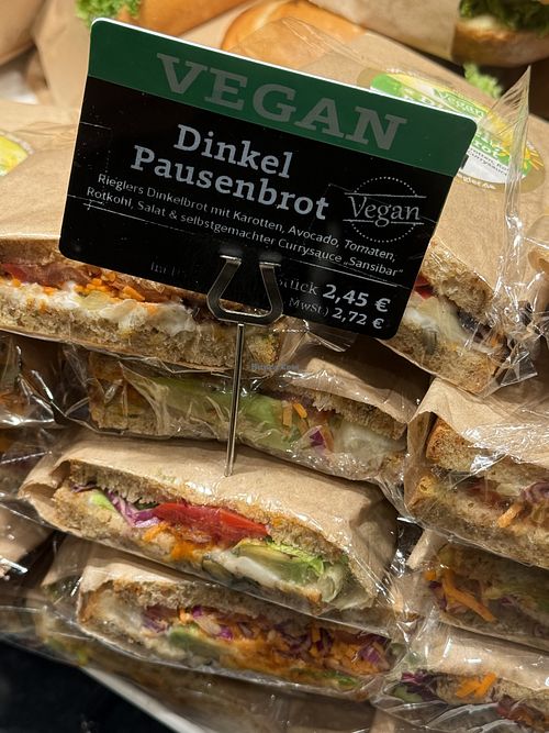 vegan sandwiches  at Bäckerei Riegler - Hauptbahnhof Mannheim in Mannheim