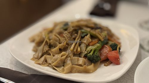 Noodles with veggies.  Noodles don’t know for sure if they were vegan, veggies over cooked and dish served luke warm    at Bangkok Garden in Ogden