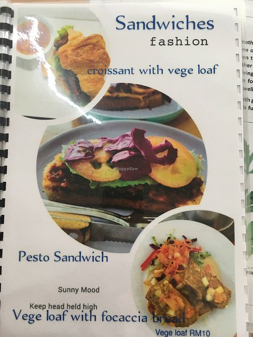 Menu with vegan sandwich options   at Fren's Get Together  in Kuching