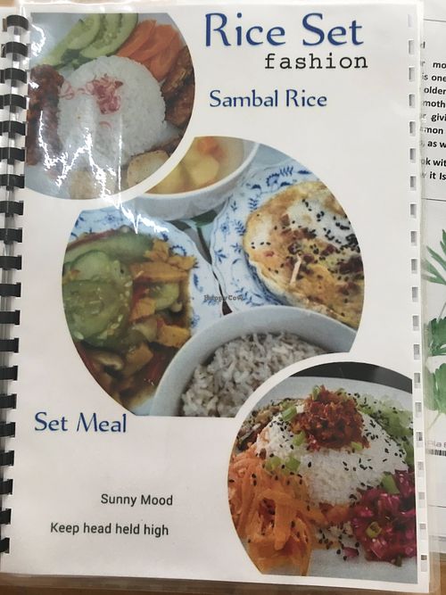 Menu with vegan rice sets  at Fren's Get Together  in Kuching