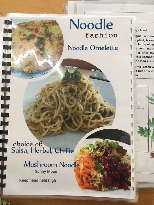 Vegan and vegetarian noodle options on the menu  at Fren's Get Together  in Kuching