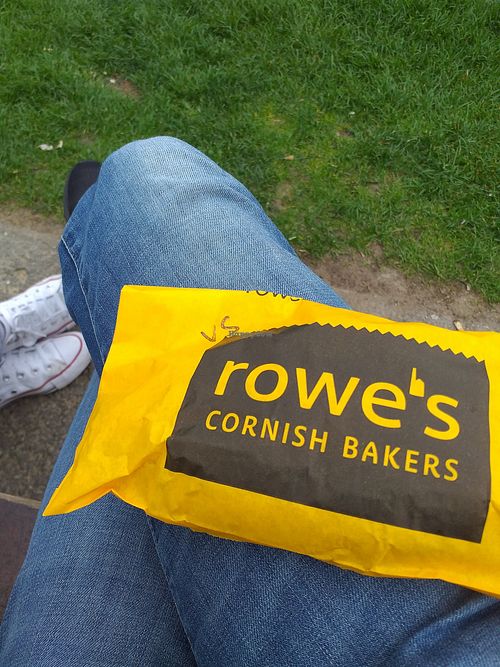 Vegan pasty. at Rowe's Cornish Bakers in Penzance