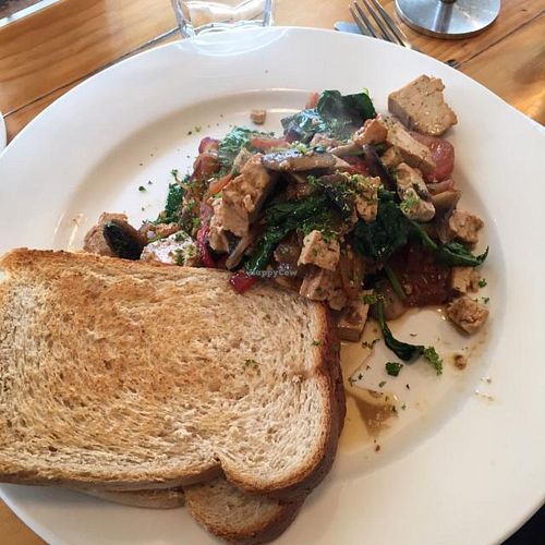 Scrambled tofu  at Sandy Feet Cafe and Health Food in Apollo Bay