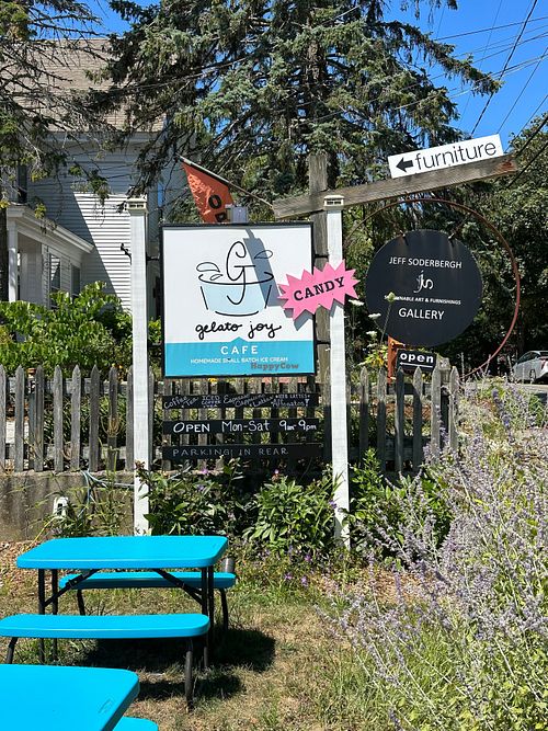 Signage at Gelato Joy Cafe in Wellfleet