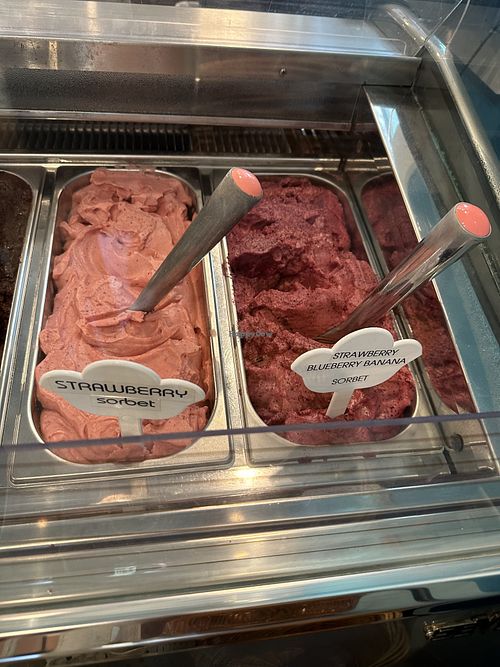 Berry sorbets  at Gelato Joy Cafe in Wellfleet