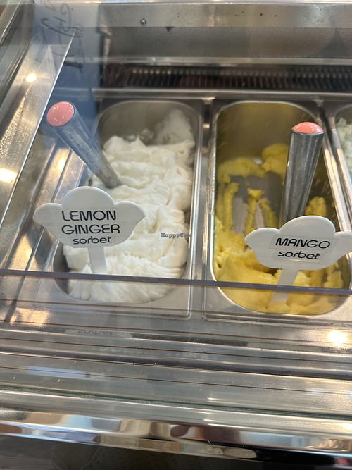 Lemon and mango  at Gelato Joy Cafe in Wellfleet