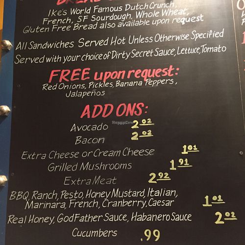 Bread and add on options at Ike's in Cupertino