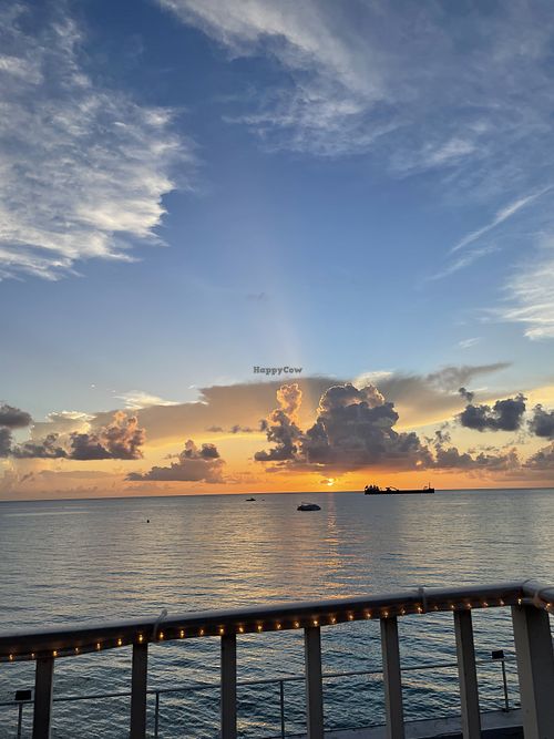 Beautiful harbor views  and sunsets  at Le Vele Waterfront Dining in George Town