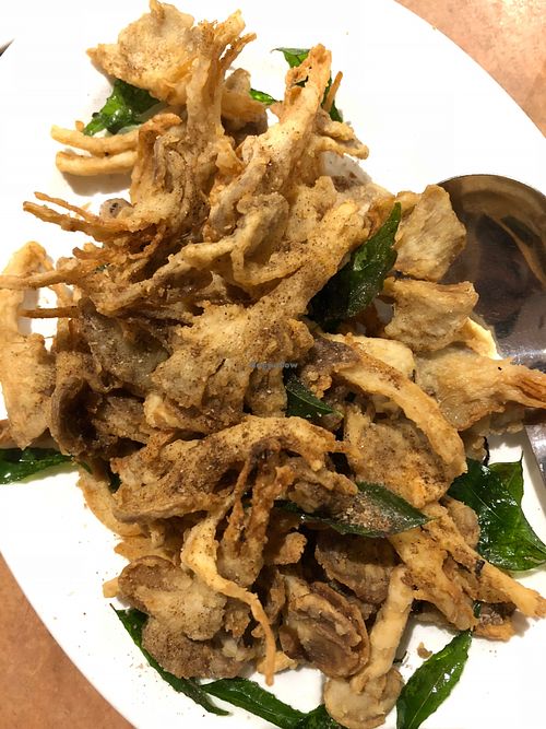 fried mushrooms/squid at Lotus Vegetarian in Northbridge