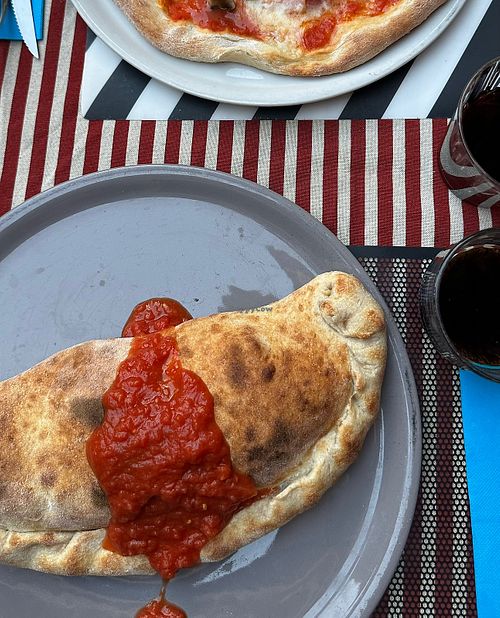 Vegan calzone  at Bocca Garage in Colle Di Val Delsa