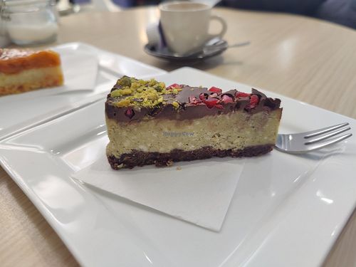 Pistachio chocolate cake at Anda Cukrászda és Kávézó Vác in Vac
