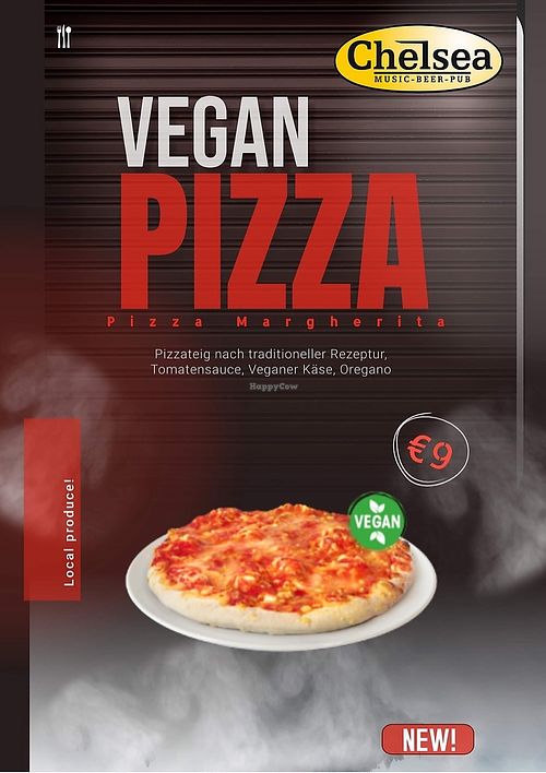 Vegan Pizza at Chelsea Pub in Linz