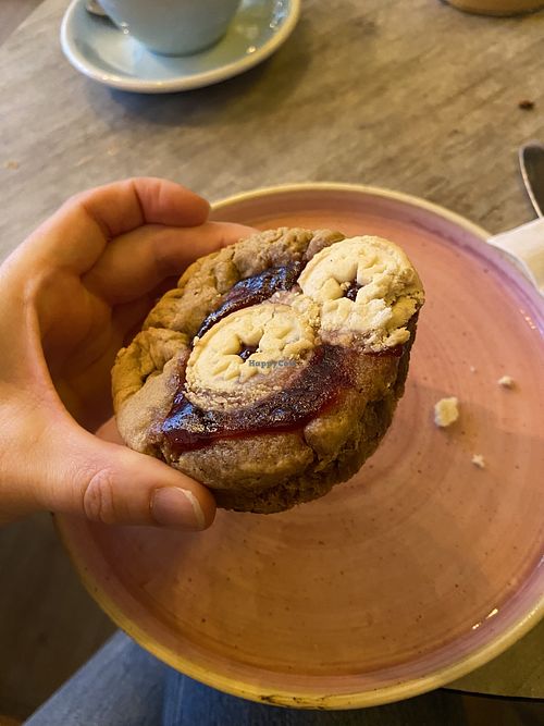 Jammy dodger cookie (£4.50)  at Joey's Brunch in Hitchin