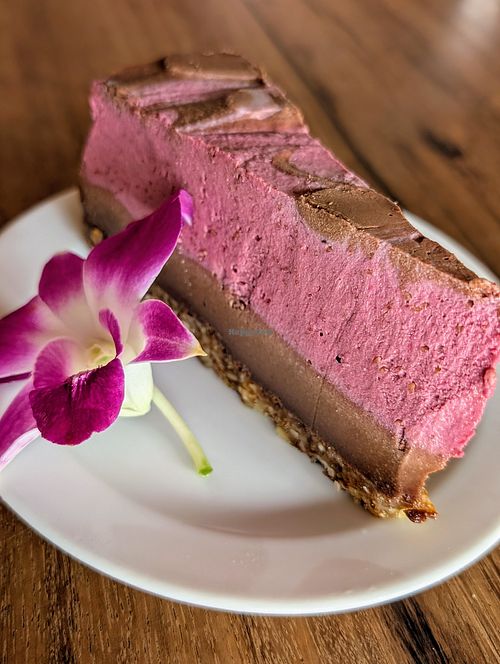 Raspberry cheesecake at Orion Cafe in Koh Phangan