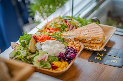 Our Summerbowl and the Klassik Fladenbrot - definitely worth a try ;) at Bauch-Laden in Stuttgart