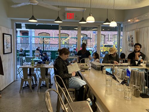 Chilling inside👌😀  at Westville - Chelsea in New York City