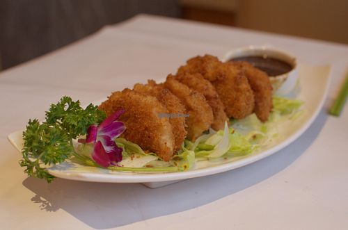 Crispy soya bean fillet with black pepper sauce
(tastes like smoked pork) at Gong De Lin in Melbourne