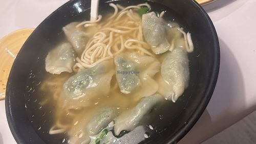 Vegetarian dumpling noodle soup. A bit plain  at Gong De Lin in Melbourne