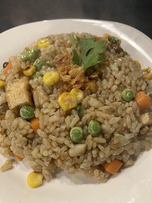 Vegan fried rice with deep-fried tofu  at S Vietnamese Cuisine in Kyoto
