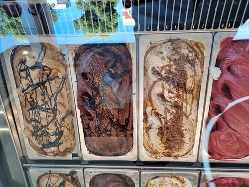 Peanut butter cookie dough / Chocolate honeycomb / Sticky date at Augustus Gelatery in Traralgon