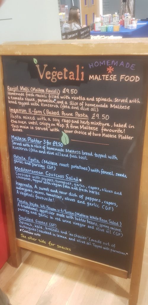 Menu @Tyneside Vegan Festival at Veġetali in Alnwick