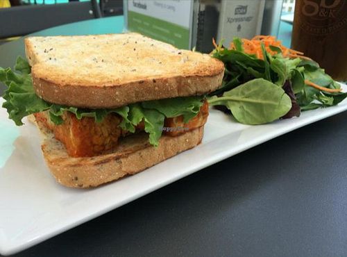 buffalo tempeh sandwich  at Green Bar and Kitchen in Fort Lauderdale