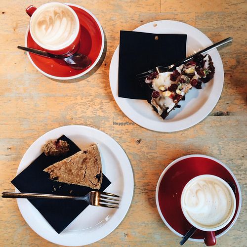 rustic homemade vegan flapjack and cake! at Mountain Cafe in Aviemore