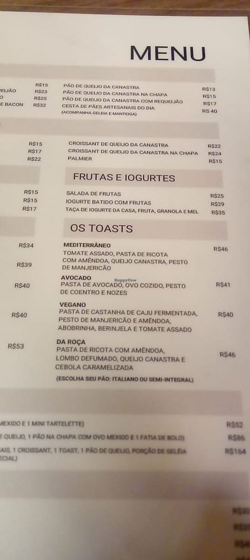 Cardápio - toast vegano (foto de set.2025) at Santiago Padaria Artesanal  in Sao Paulo