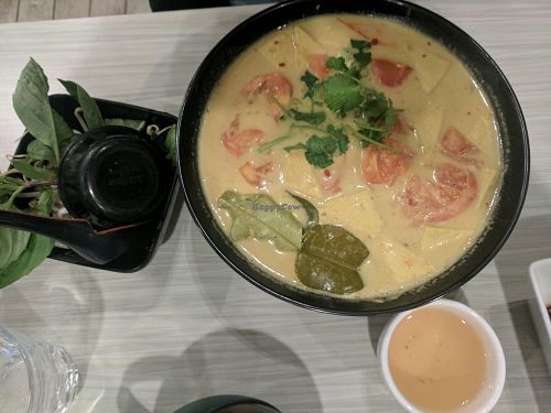 Spicy Tamarind Tofu Coco Noodle Soup (vegan) at Taste of Saigon in Calgary