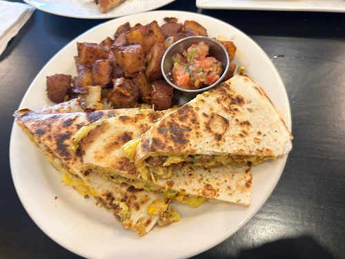 Brussels vegan quesadilla   at Toast Coffee + Kitchen in Long Beach