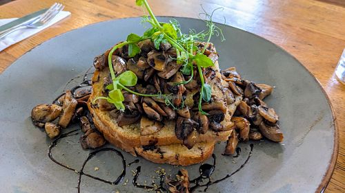 Mushrooms on toast at Greendale Teahouse & Rooms in Clitheroe