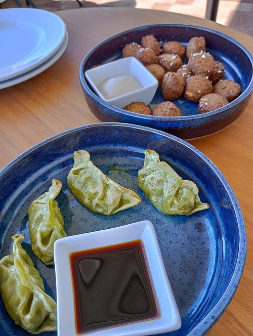 Falafels and gyozas at Noobai in Lisbon