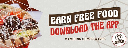 Earn Free Food: Download Our App at Mamoun's Falafel in New Brunswick