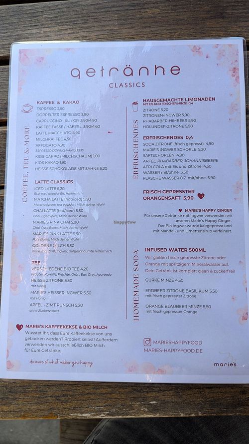 All lattes available with plant-based milk at Marie's Happy Food & Drinks - Café & Catering in Tutzing