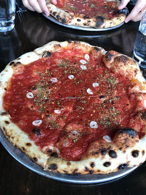 Tomato pizza - it is delicious! at Redd Wood in Yountville
