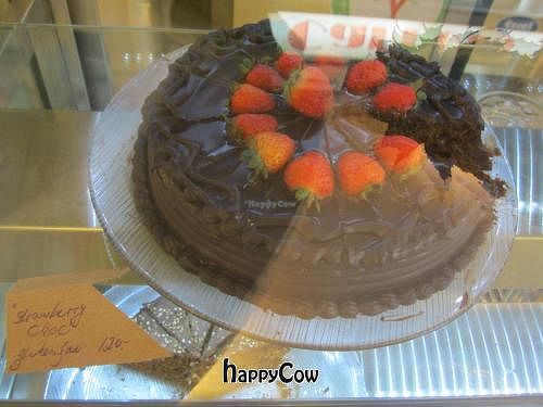 Vegan chocolate and strawberry cake at Carrots - Cloud Kitchen in Bangalore
